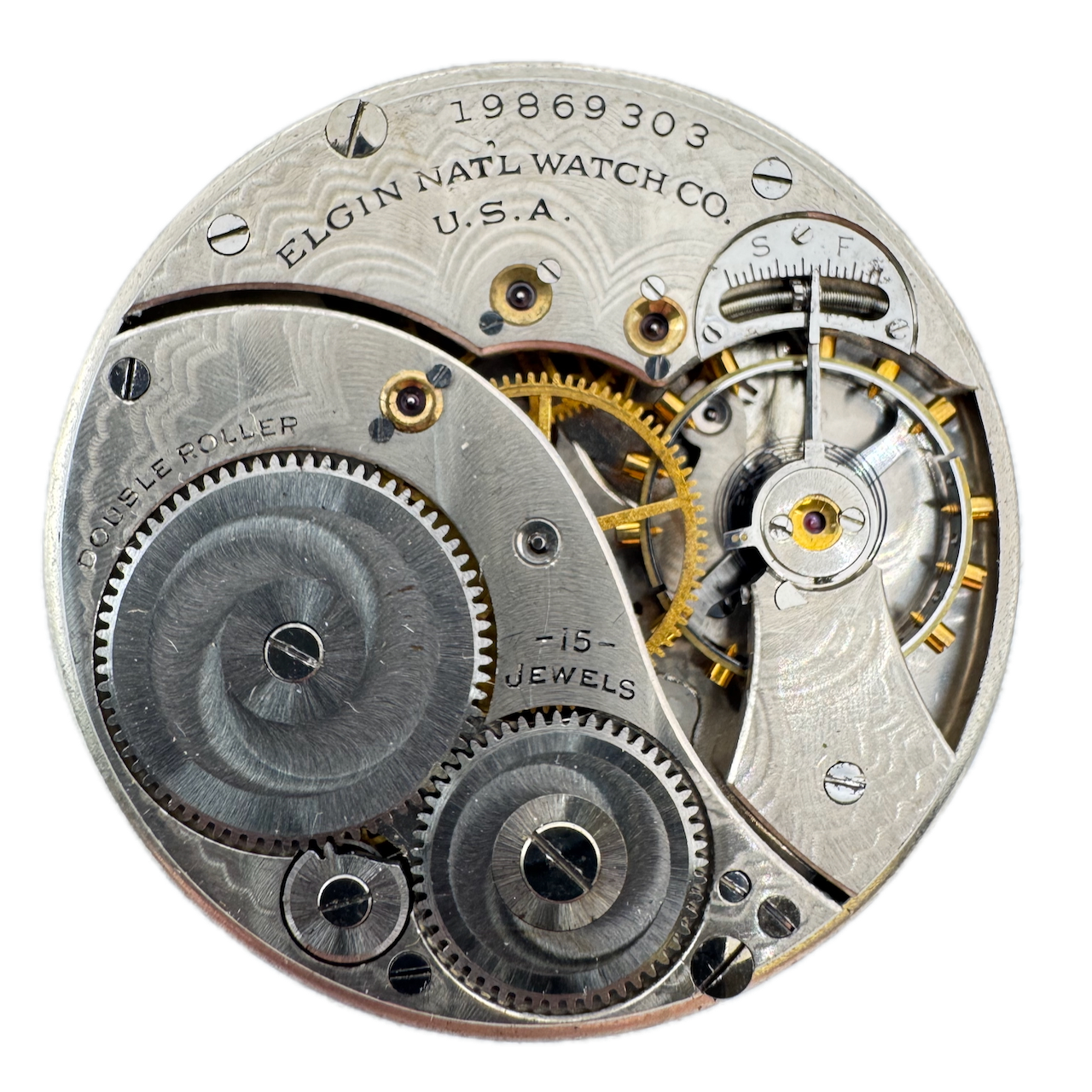 Antique 12s 1917 Elgin 15 Jewel Mechanical Pocket Watch Movement 315 USA