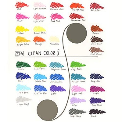 Kuretake ZIG Clean Color f Twin Pen 36 Colors Set TCS-6000T/36V