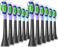 Toothbrush Heads 12 Pack with AquaSonic Black Series, Duo , Vibe Series HDC T...