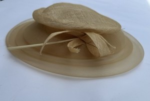Marzi Natural Wide Brim Straw Hat OS Neiman Marcus Bow Asymmetric Chin Strap Marzi Hat | eBay main image 2