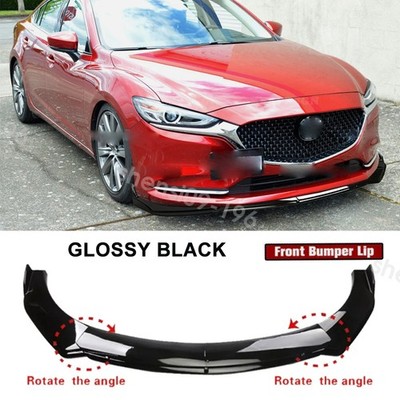 For Mazda 3 6 Glossy Black Front Bumper Lower Body Lip Spoiler Splitter