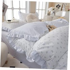 Ruffle Duvet Cover Chic Floral Lace Duvet Twin 68"x86" A Ruffle Floral 03
