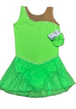 Icings Originals Lime Green Sleeveless decorated Ice Skating Dress CL NWT