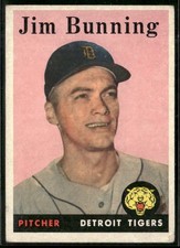 1958 Topps #115 Jim Bunning Tigers