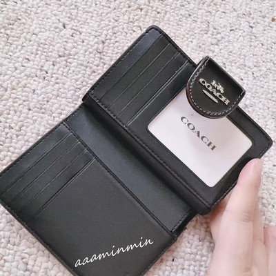 Coach Medium Corner Zip Wallet In Black Signature Denim CP435 for