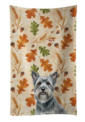 Caroline's Treasures Gray Skye Terrier Heirloom Fall Kitchen Towel WDK8024KTWL