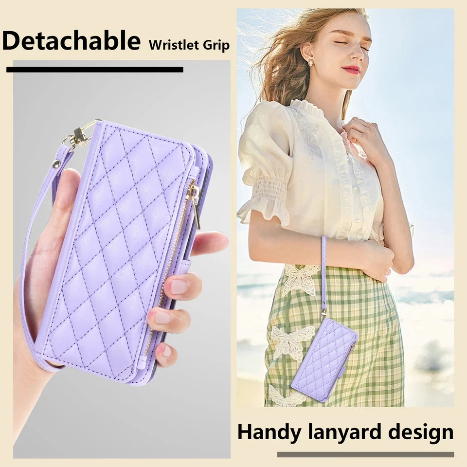 Zipper Wallet Leather Case Compatible with Samsung A56 A55 A54 A53 A36 A35 A26 A - Image 3 of 4