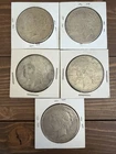 Lot Of 5 Silver Peace Dollars-1925