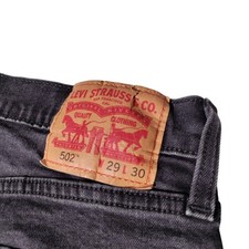 LEVI LEVIS 502 Youth BLACK DENIM JEANS SZ 29 X 30 28"x27.5" Actual - Imperfect