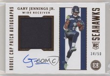 2019 Panini Encased Rookie Cap 34/50 Gary Jennings Jr #118 Patch Auto 2u3