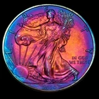 American Silver Eagle 1 Oz 2020 Monster Rainbow Toning Uncirculated $1