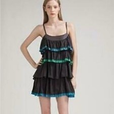 Marc by Marck Jacobs Gray Tiered Dress with Blue and Green Accents