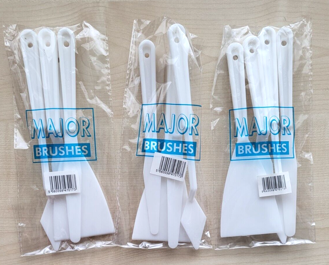 3 Packs Artist Painting Palette Knives Sets of 4 by Major Brushes White Plastic
