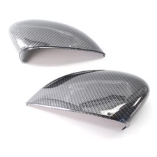 Carbon Fiber Pattern Side Wing Mirror Cover Cap For Ford Fiesta MK7 2008-2017