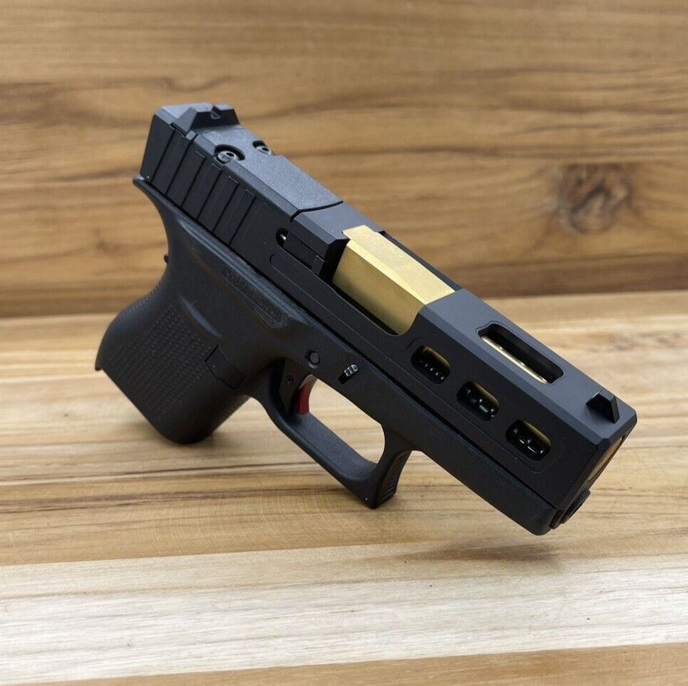 For Glock 43 43x Complete Slide Lighting Ported RMSc Cut PORTED GOLD ...