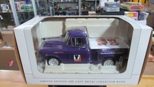 RARE 1957 CHEVY TRUCK SPECCAST V TWIN TEDD CYCLE HARLEY BANK PURPLE NIB QIK SH