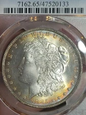 1885 0 $1 Morgan Dollar PCGS MS65 Toned