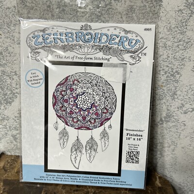 ZENBROIDERY EMBOIDERY KIT ART OF FREE FORM STITCHING Dreamcatcher 10'' X 16''