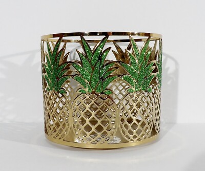 Bath & Body Works Glittery PINEAPPLE 3-Wick Candle Sleeve Holder
