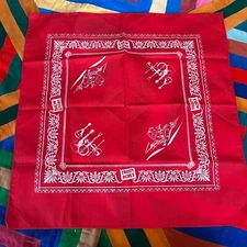 Vintage Frosty Acres Bandana Square Napkin Red Western Necktie 70s 80s