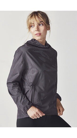 Fabletics Liora Pullover Small Gray Blue Cinch Pe… - image 1