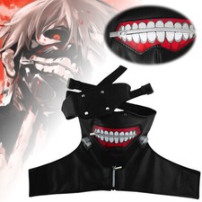 Maschera fantasia festa Tokyo Ghoul Kaneki Ken cosplay prop cerniera maschere parrucca Halloween.