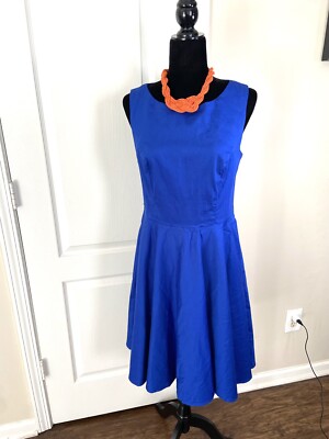 royal blue skater dress plus size Rebdolls Women's Aimee Front Tie Mini Skater Dress - Blue