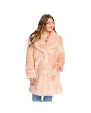 Mod X Women's Xl Blush Pink Luxury Faux Fur Coat Nwt