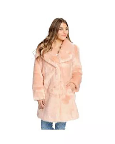 Mod X Women's XL Blush Pink Luxury Faux Fur Coat NWT - Picture 1 of 4