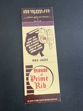 Matchbook Cover - House Of Prime Rib San Francisco California