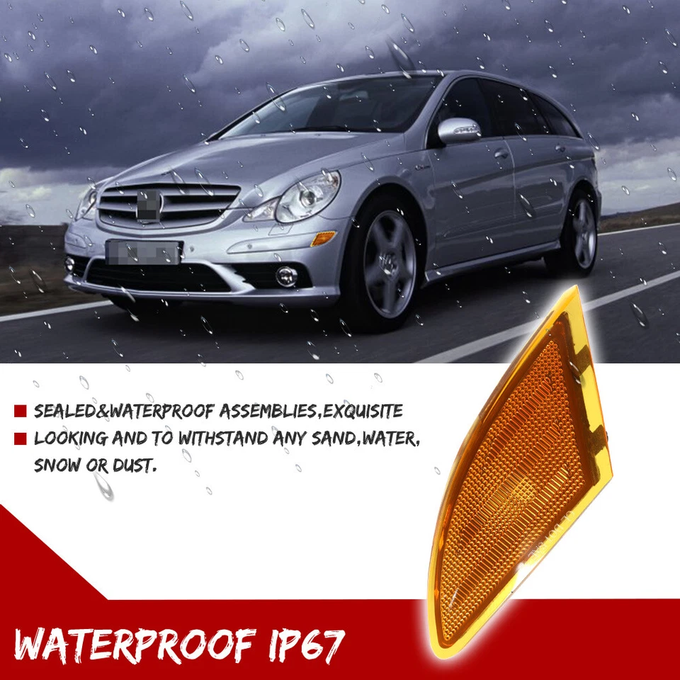 Par de luces indicadoras de señal de giro del parachoques delantero para Mercedes-Benz W251 R320 R350 Foto 4 de 4