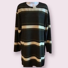 Zara Trafulac Dress Womens Medium Striped Color Block Knit Crew Neck Long Sleeve