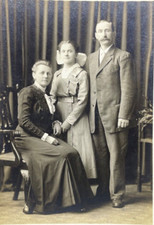 Victorian Antique Cabinet Card Photo of a Family Mother Father Daughter