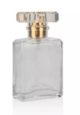 100ml Empty Glass Perfume Spray Bottle Refillable Rectangular Gold or Silver