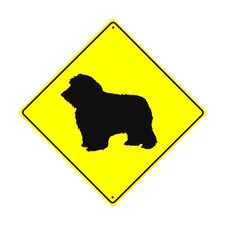 Sheepdog Symbol Crossing Animal Xing Novelty Notice Aluminum Metal Sign