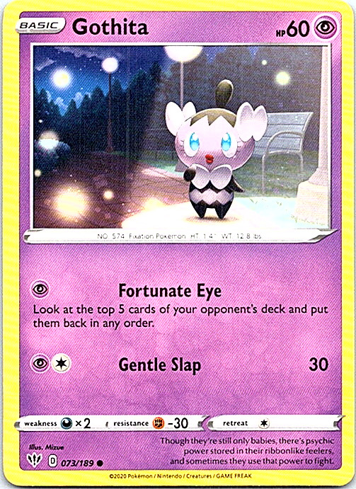 Gothita 073/189 Pokemon Darkness Ablaze Regular Light Play