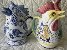 Rooster Pitchers Creamers Bella Casa/Wm Sonoma Farmhouse Country Pottery