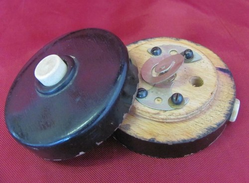 19C. ANTIQUE WOODEN ELECTRIC LIGHT KEY SWITCH RARE - Picture 2 of 8