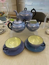 Iridescent Blue Tea Set Japan