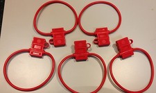 5 10 GAUGE ATC FUSE HOLDER IN-LINE WIRE COPPER 12 VOLT W/COVER MADE IN USA