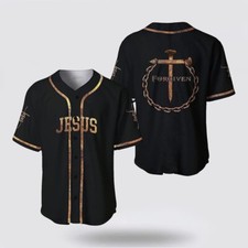 Christian Jesus Forgiven Christian Cross Baseball Jersey AOP Full Size S-5XL