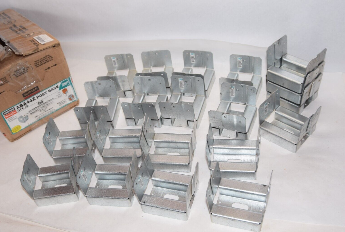 NEW - Box of 20) SIMPSON ABA44Z 4x4 Metal Post Base | eBay
