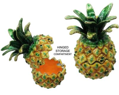 Pineapple Jeweled Trinket Box with Austrian Crystals