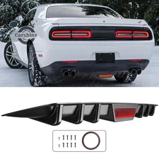 Rear Bumper Diffuser Lip Shark Fins Splitter Spoiler For Dodge Challenger SRT RT