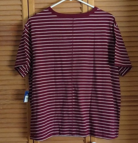 Arizona jean co Cotton Poly ladies striped boyfriend v-neck t-shirt. Size XL - Picture 2 of 5