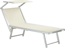 Salento Lettino Prendisole Pieghevole in Alluminio con TETTUCCIO spiaggia mare p