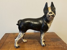 Antique Hubley Boston Terrier Dog Cast Iron Doorstop Original Condition