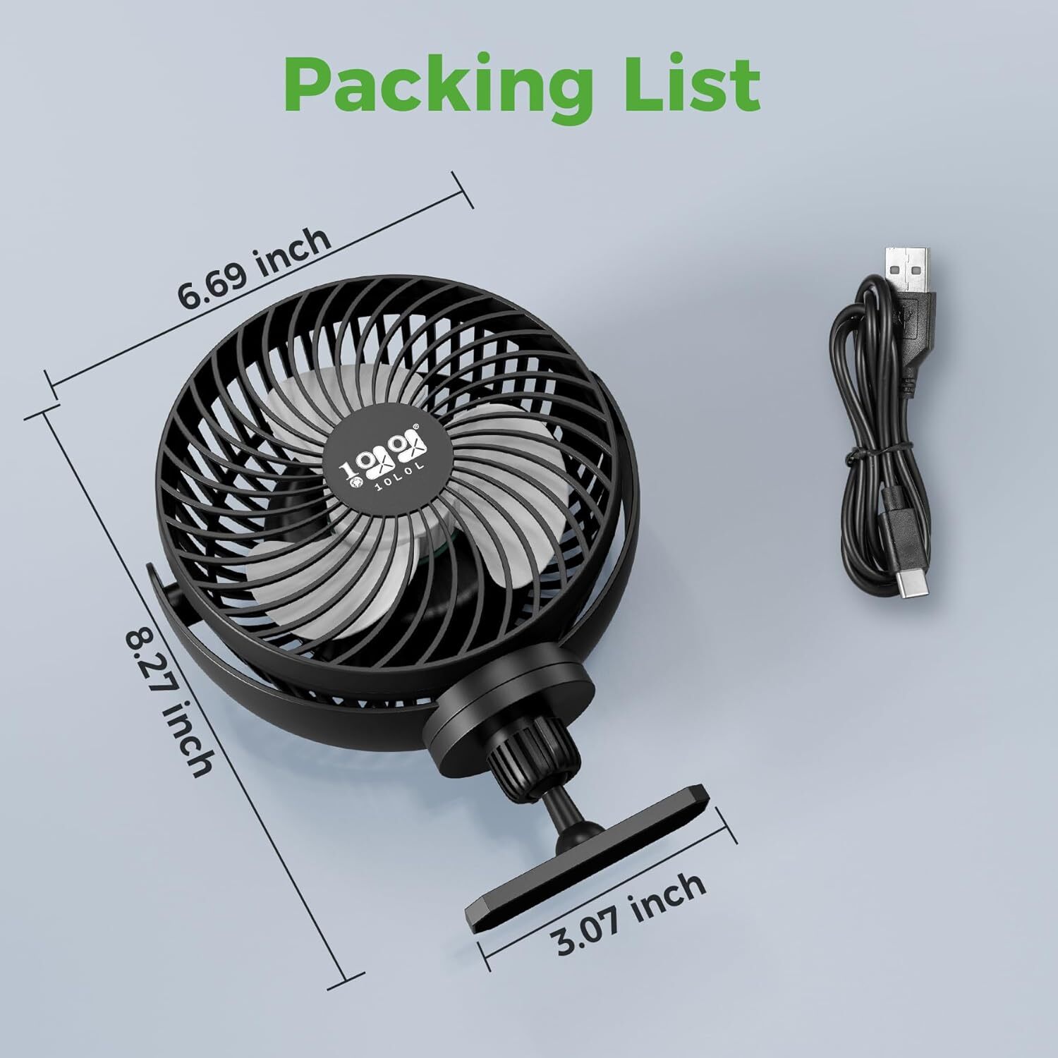 Rechargeable Golf Cart Fan Magnetic Mount Cooling Fan for Yamaha EZGO Club Car