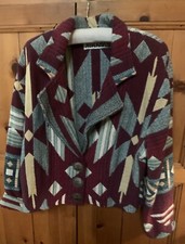 VTG Silverado New Mexico Western Aztec Multicolor Boho Blazer Jacket Size L