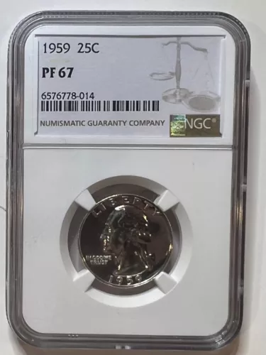 1959 Washington Silver Quarter 25C NGC PF 67